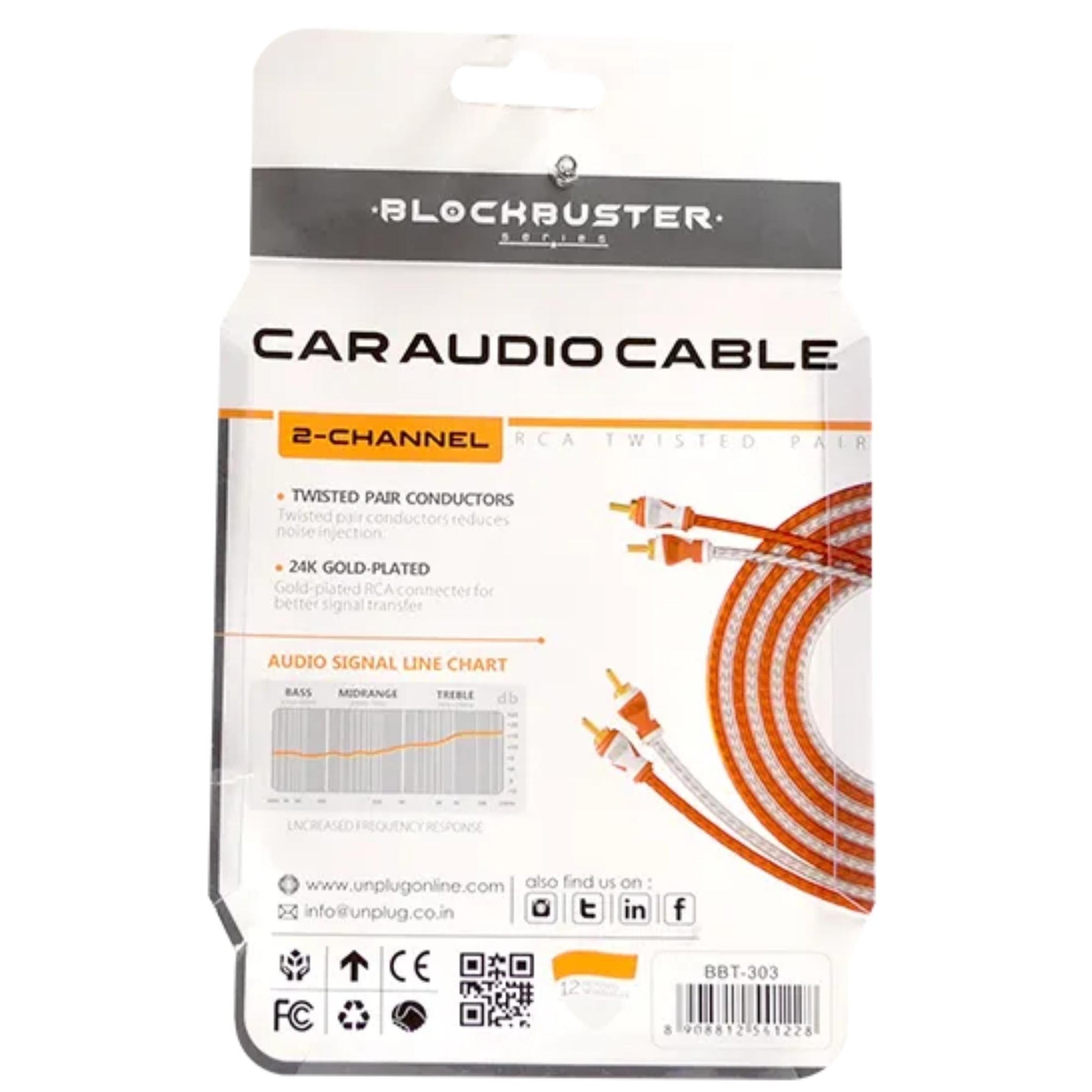 Blockbuster BBT303 - RCA Cable also used as AV Cable Back