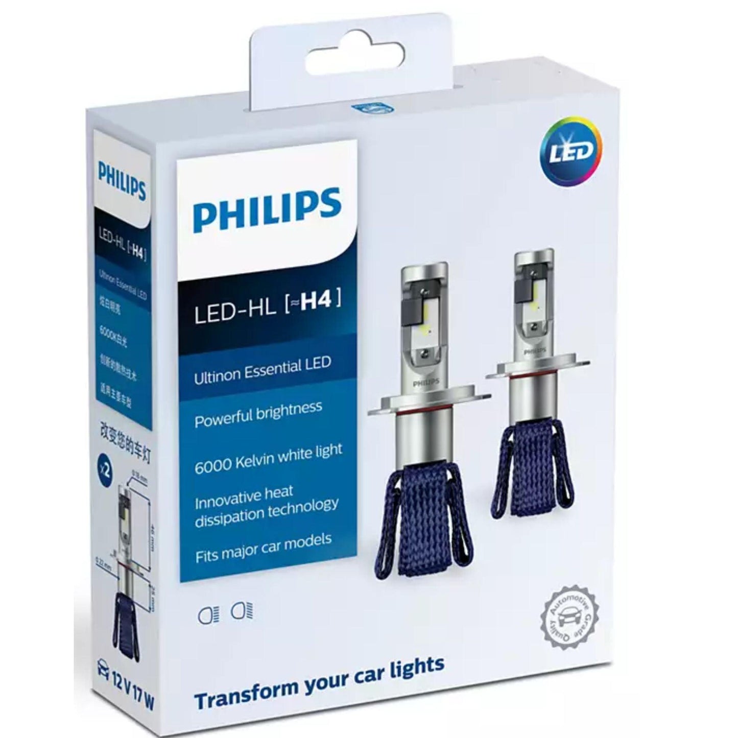 PHILIPS H4 11342UEX2 Ultinon Essential Headlight Car LED (12 V, 17 W)  (Universal For Car, Pack of 2)